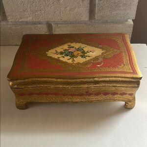Vintage Decorative Box with Floral Design